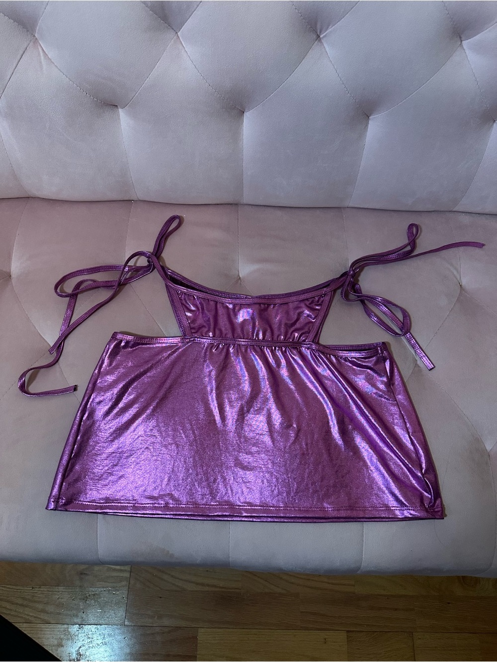 Y2K Metallic Festival Rave Skirt